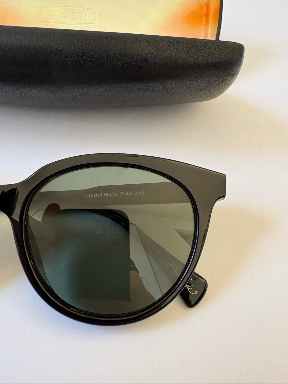 Raen Lily Crystal Black Polarized 54 Sunglasses Cat Eye Handmade Trendy Wide - Picture 3 of 11
